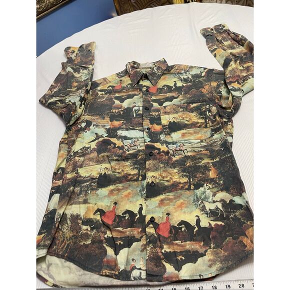 Claiborne Vintage Equestrian Button Up Shirt Size Small - Picture 7 of 10